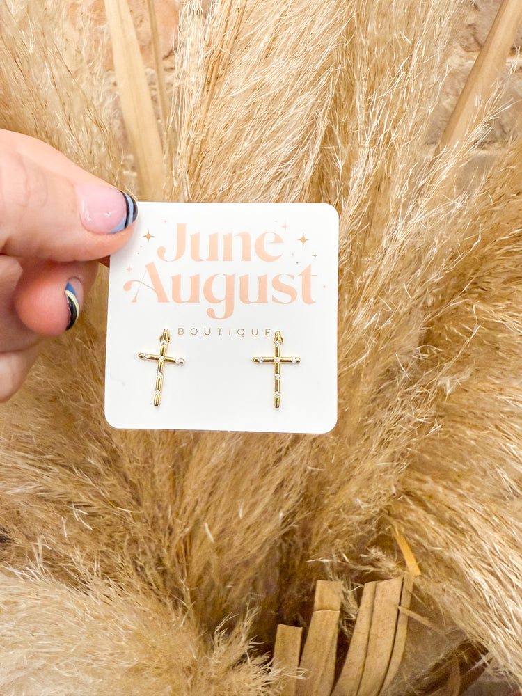 Non Tarnish Cross Studs