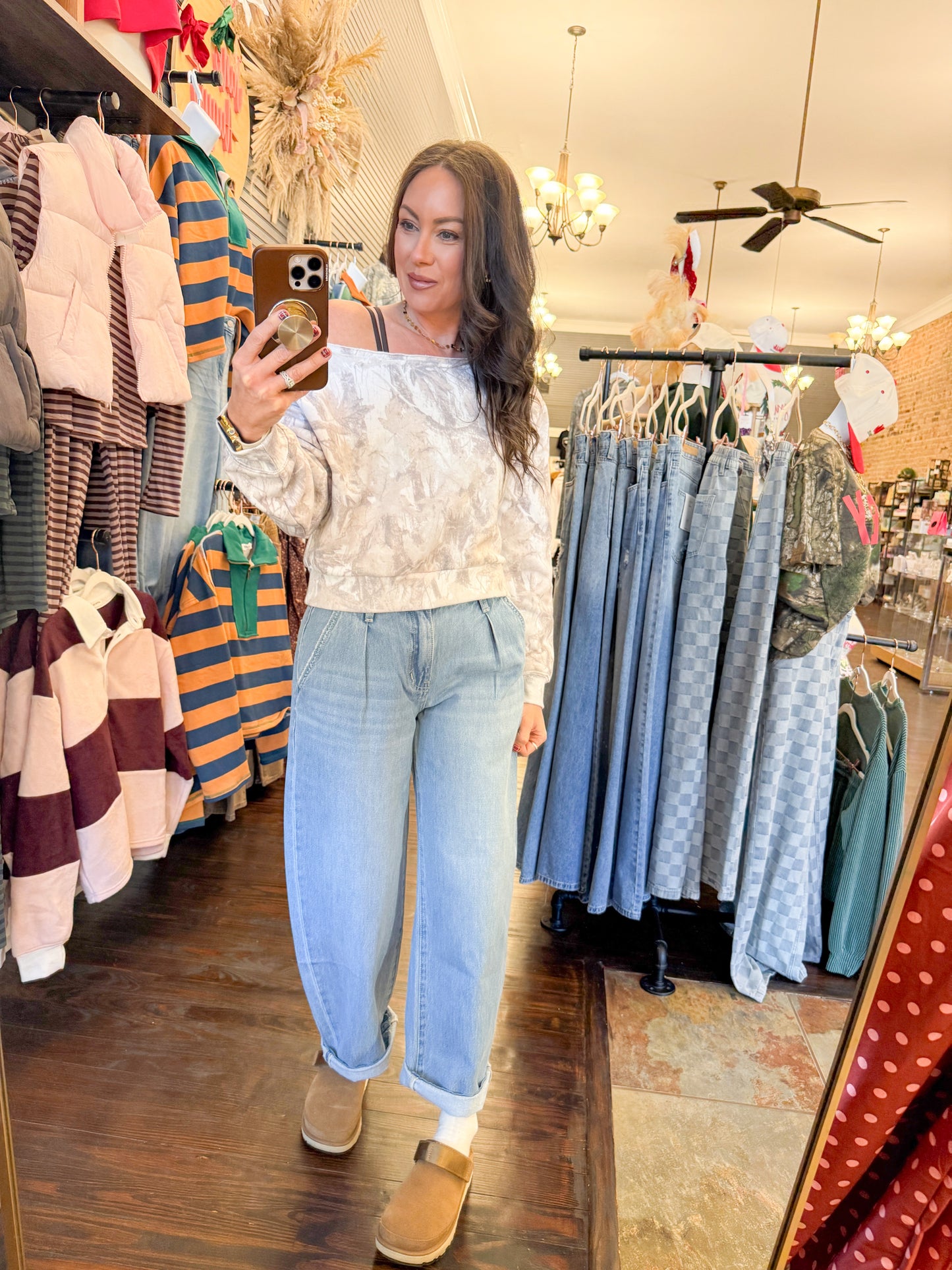 Camo Off Shoulder Top