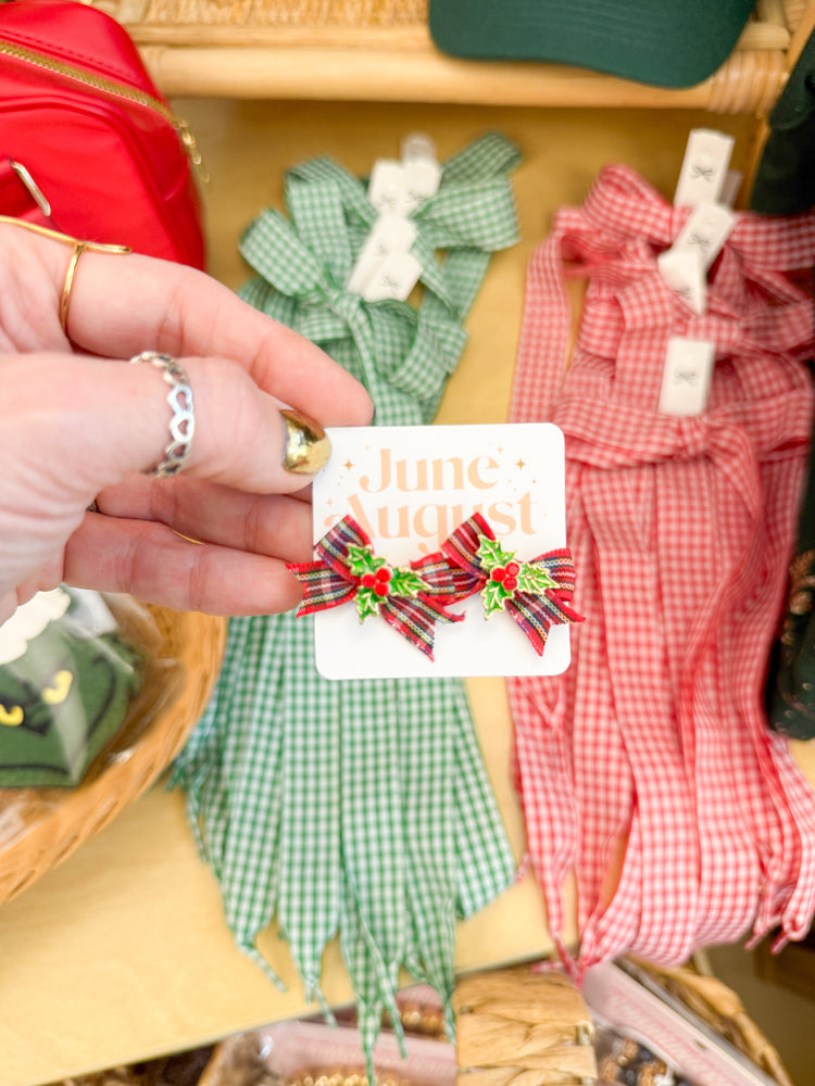 Holly Bow Studs