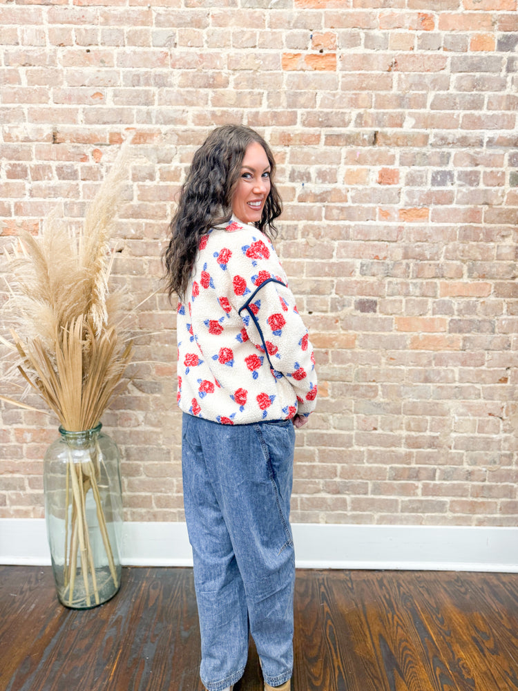 Everlynn Sherpa Jacket-Red