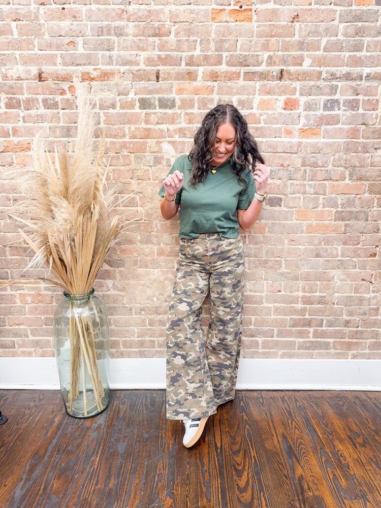 Banks Camo Wide Leg Jeans