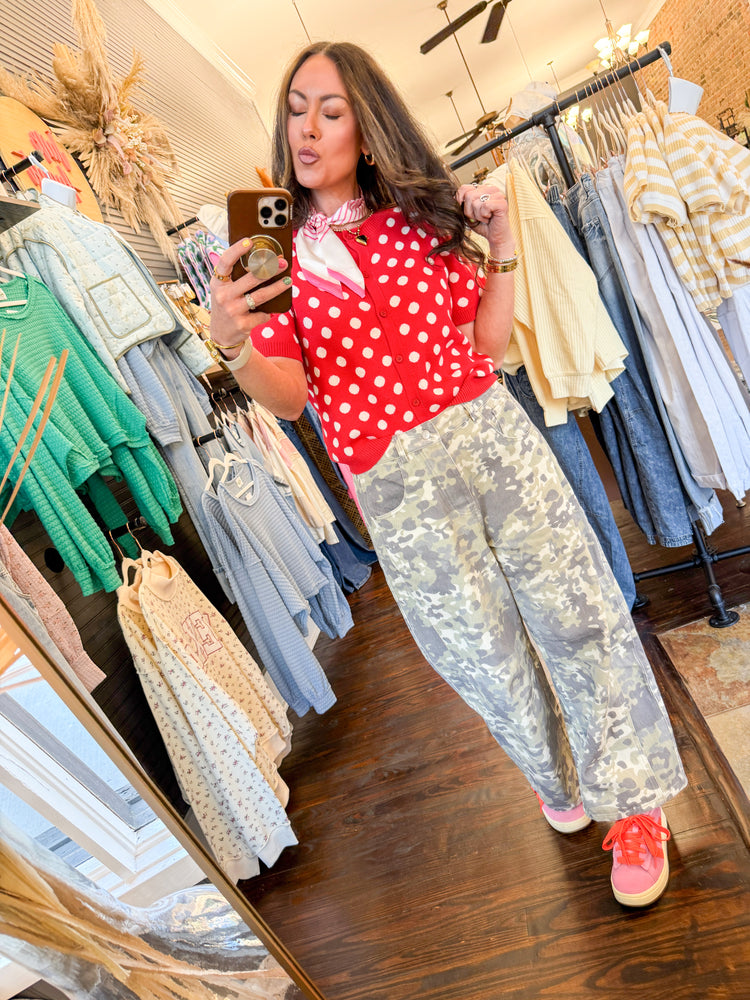 Justine Polka Dot Sweater-Red