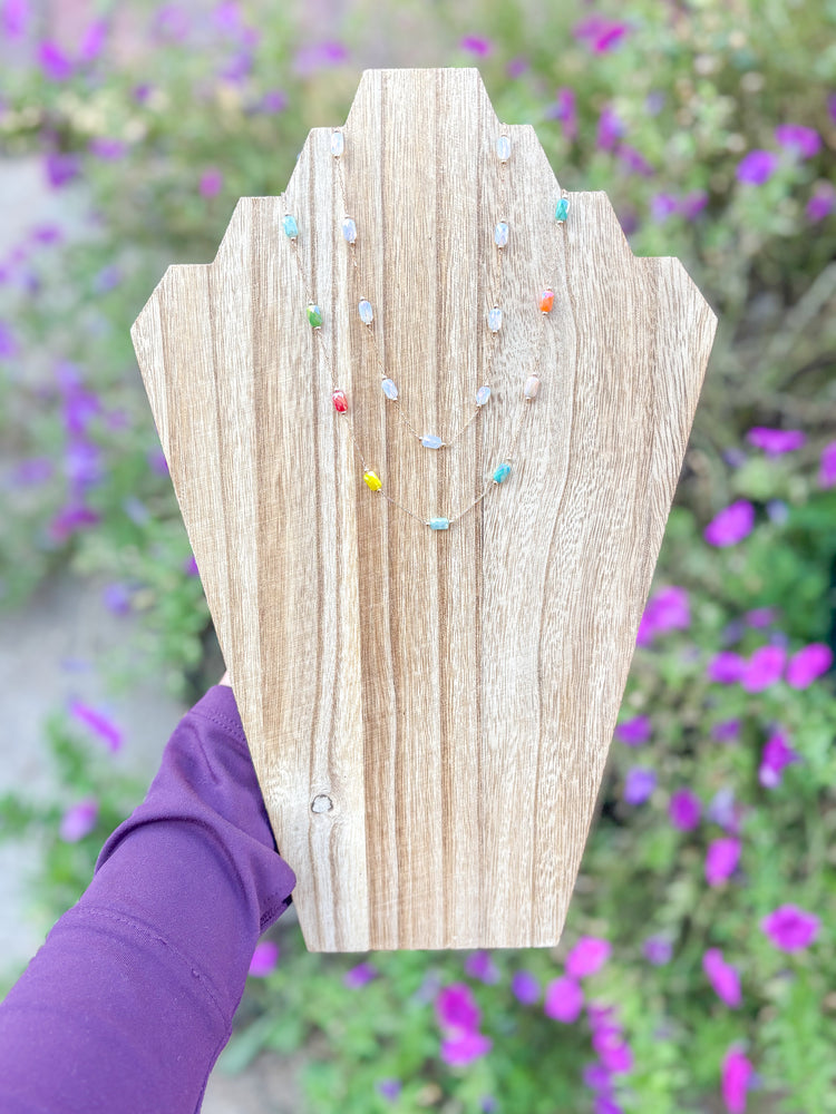 Non Tarnish Dainty Multicolor Necklace