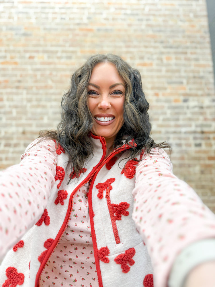 Brinley Textured Vest-Red Bow