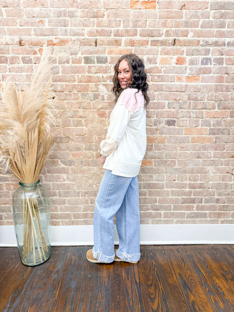 Audrey Colorblock Top-Pink