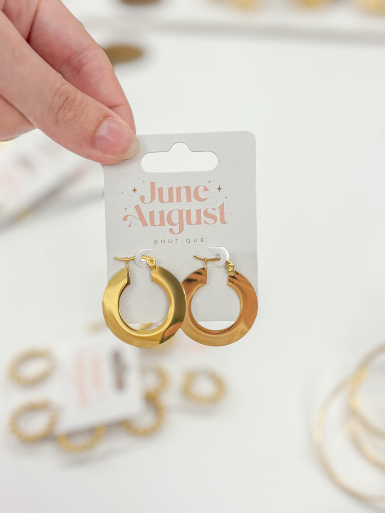 Non-Tarnish Flat Hoops