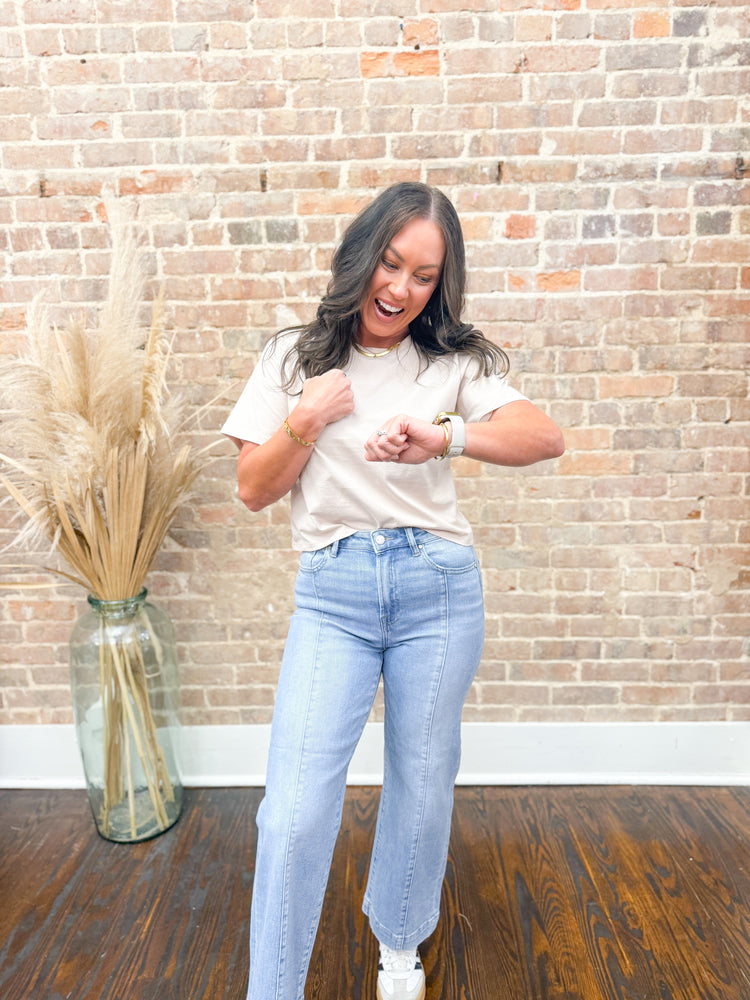 Darla Basic Top-Taupe
