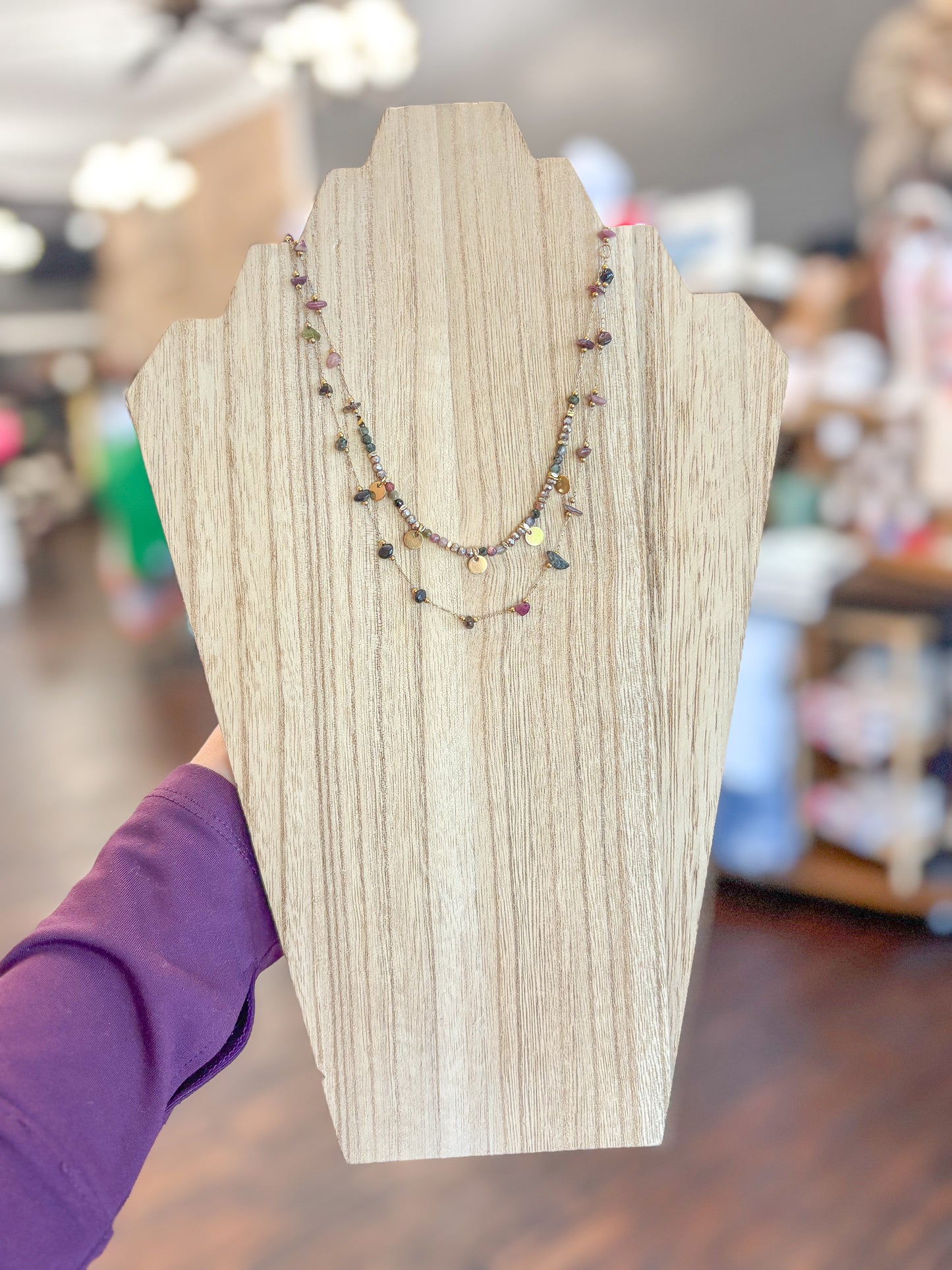 Non Tarnish Multi-Color Layered Necklace
