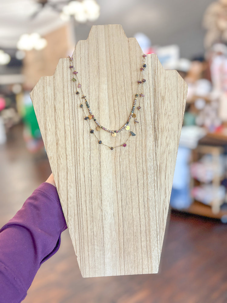 Non Tarnish Multi-Color Layered Necklace