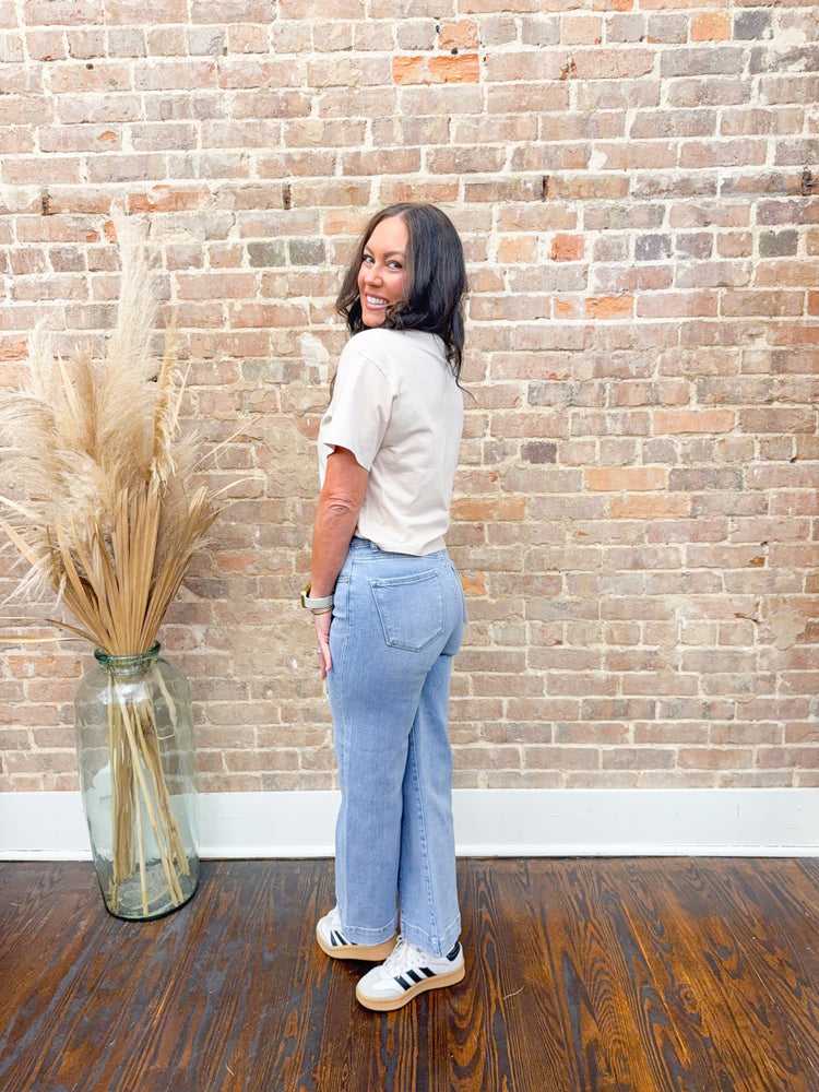 Dustin Cropped Wide Leg Jeans