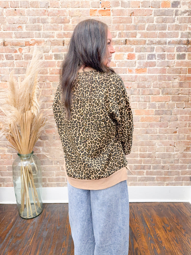 Lynlee Printed Sweatshirt-Leopard