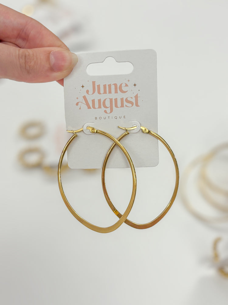 Non-Tarnish Oval Hoops