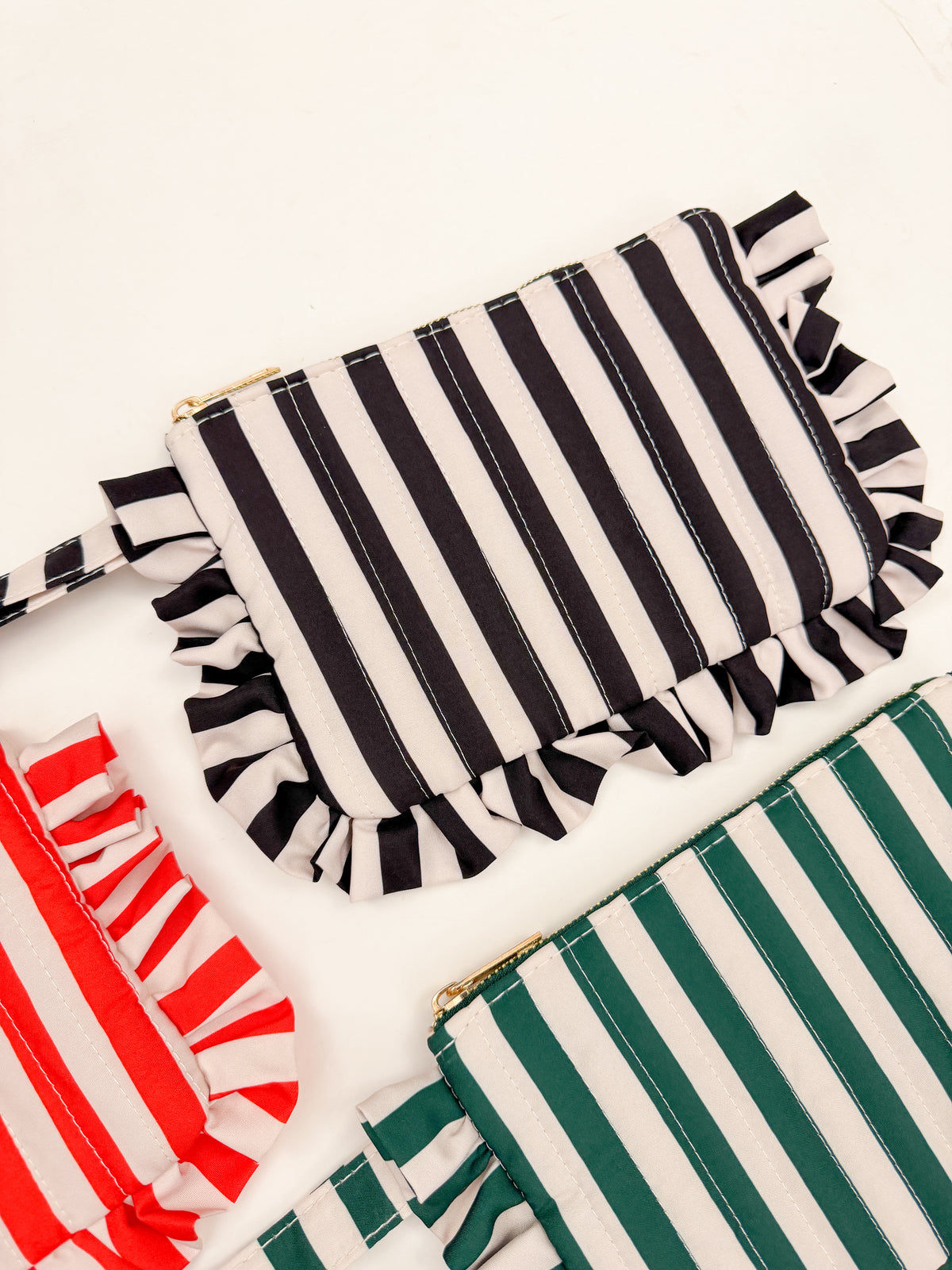 Ruffle Stripe Wristlet