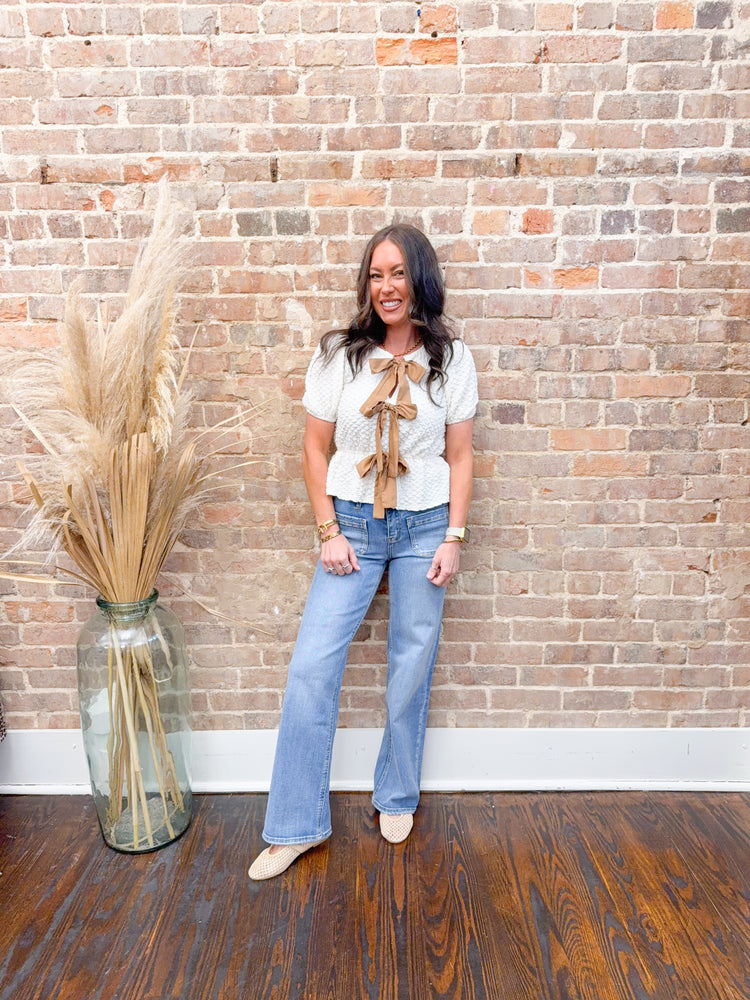 Lynette Bow Detail Top-Ivory