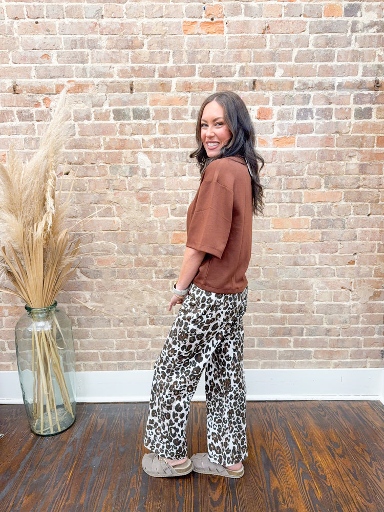 Shelbe Double Knit Top-Chesnut