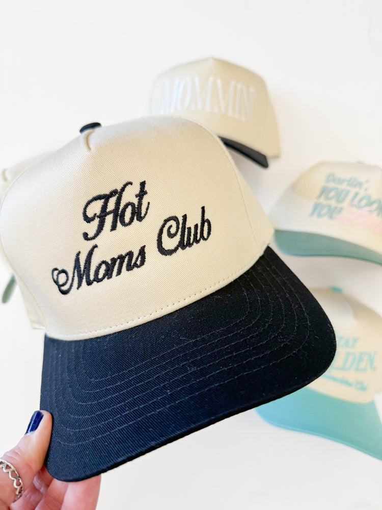 Hot Moms Club Trucker Hat-Black