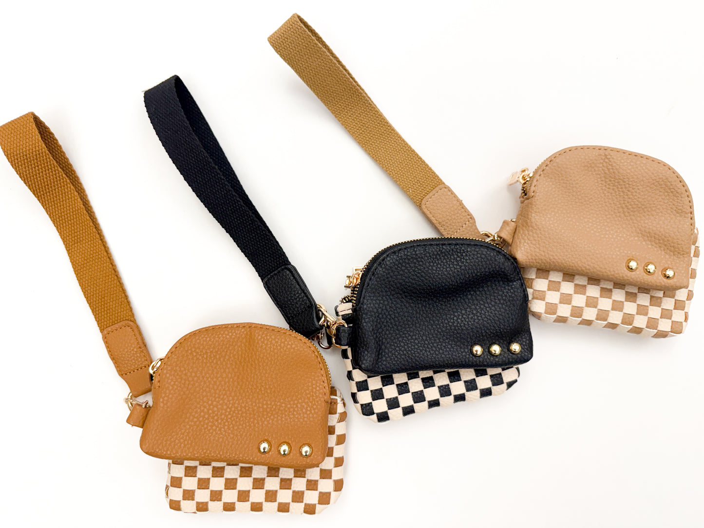 Wonderlust Woven Checkered Wristlet