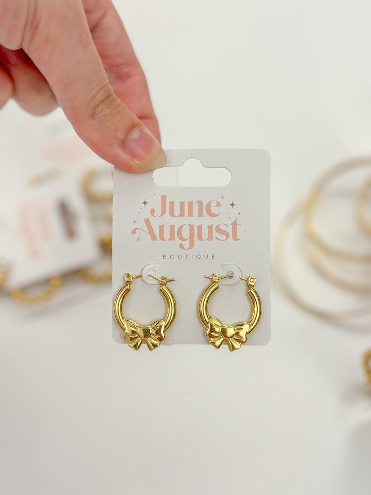 Non-Tarnish Bow Hoops