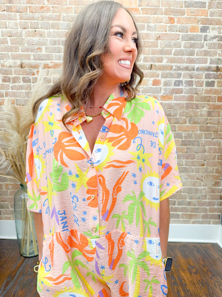 Ruth Oversized Printed Romper