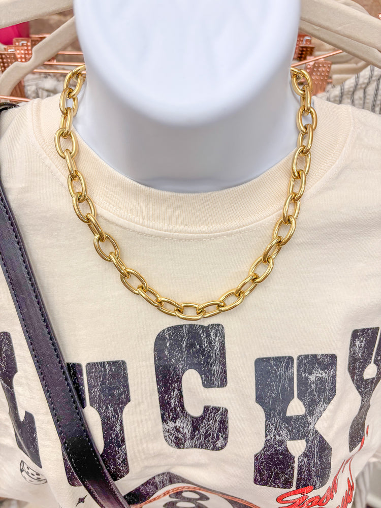 Non Tarnish Chunky Link Necklace