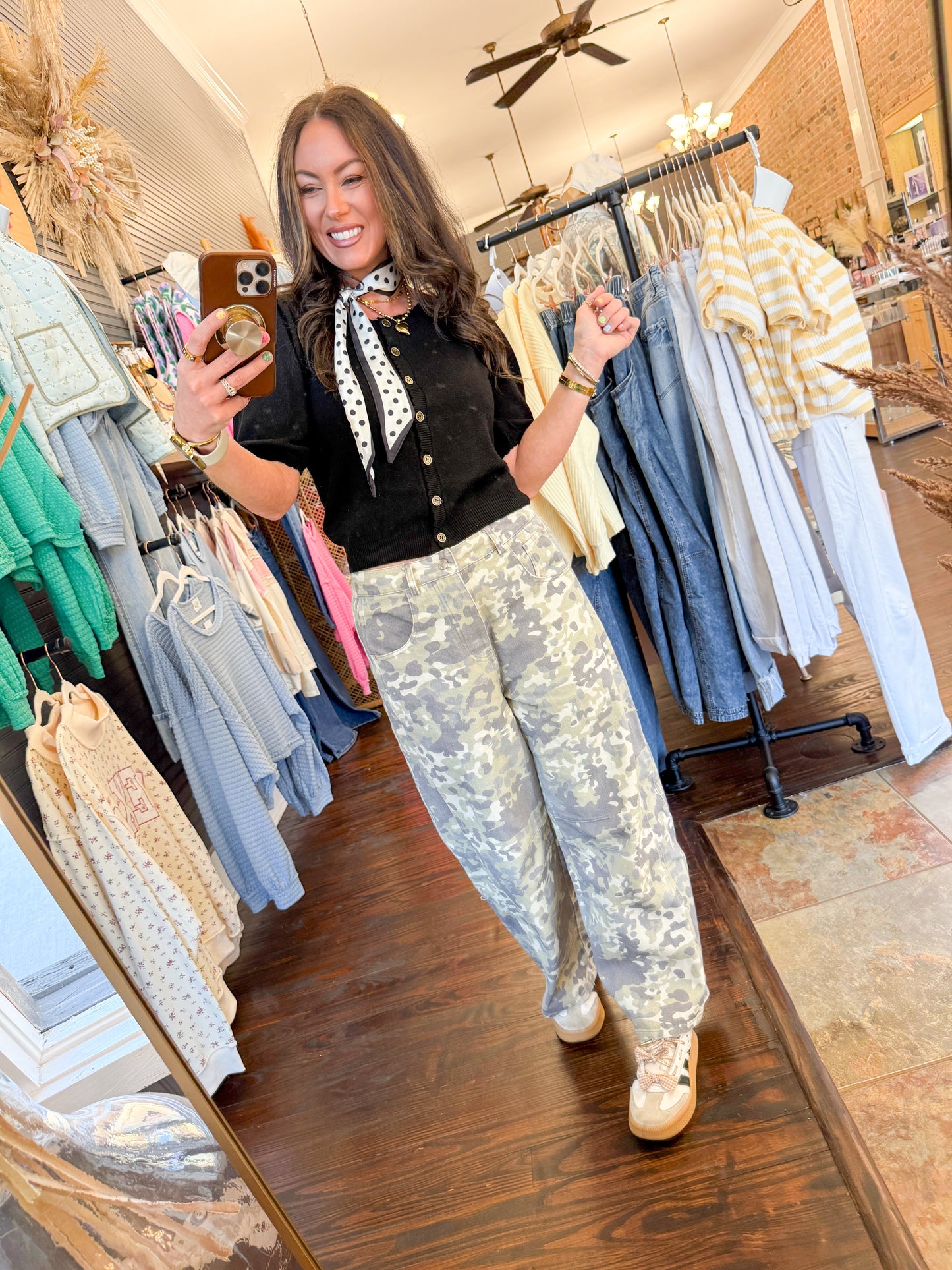 Brier Camo Barrel Jeans