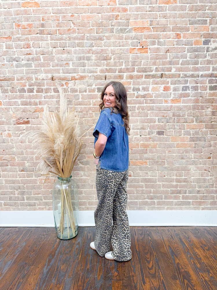 Kora Button Down Denim Top