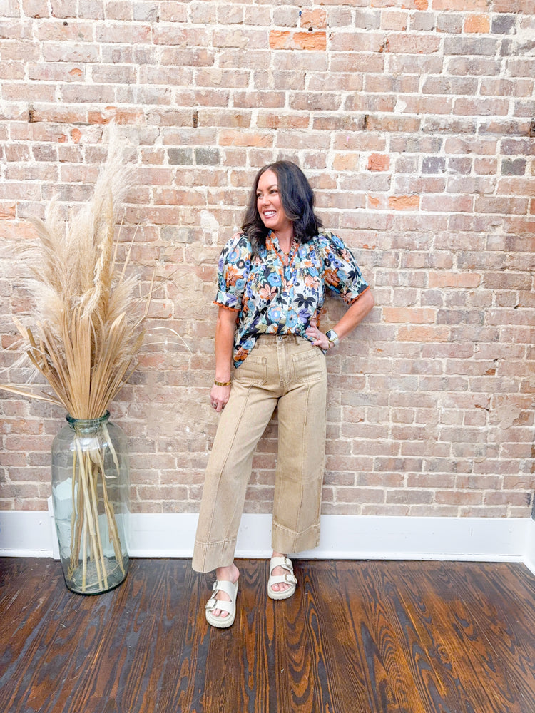 Autumn Floral Print Top