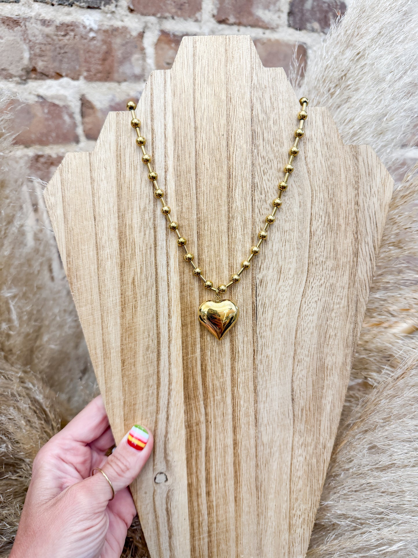 Kayla Beaded Heart necklace