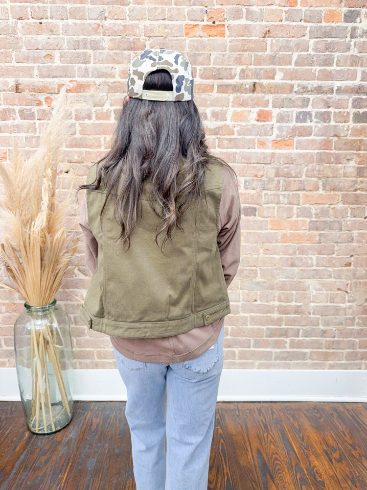 Winnie Barn Vest-Olive