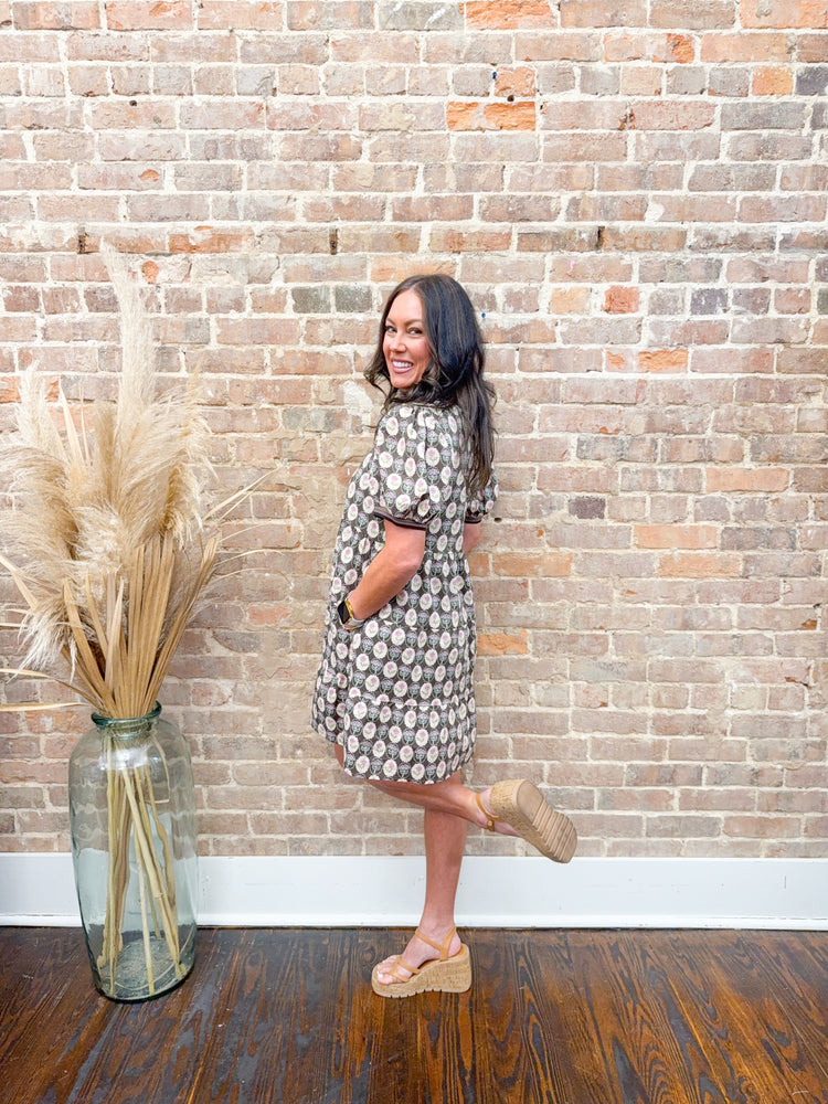 Andrea Puff Sleeve Printed Dress