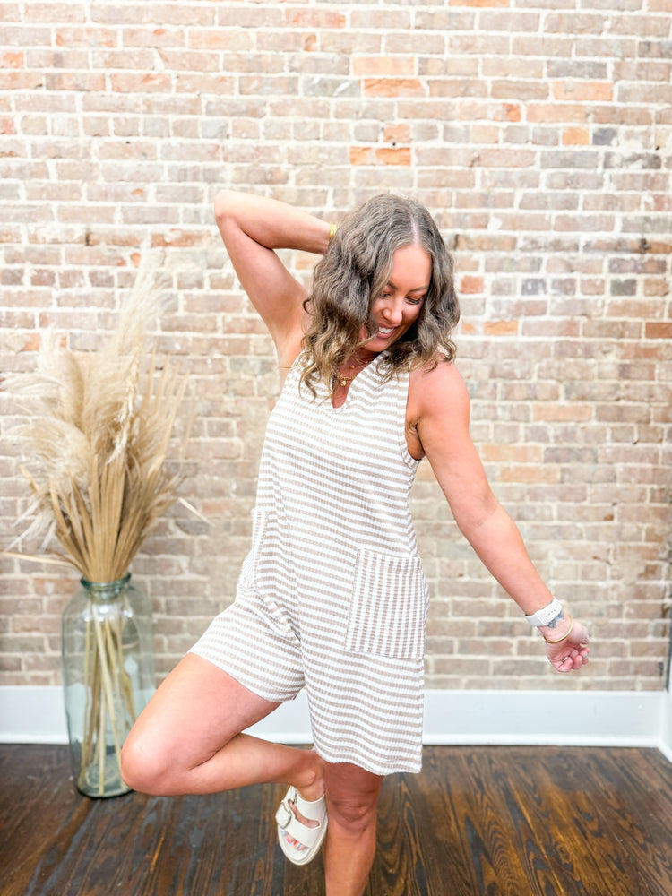 Paisley Striped Romper