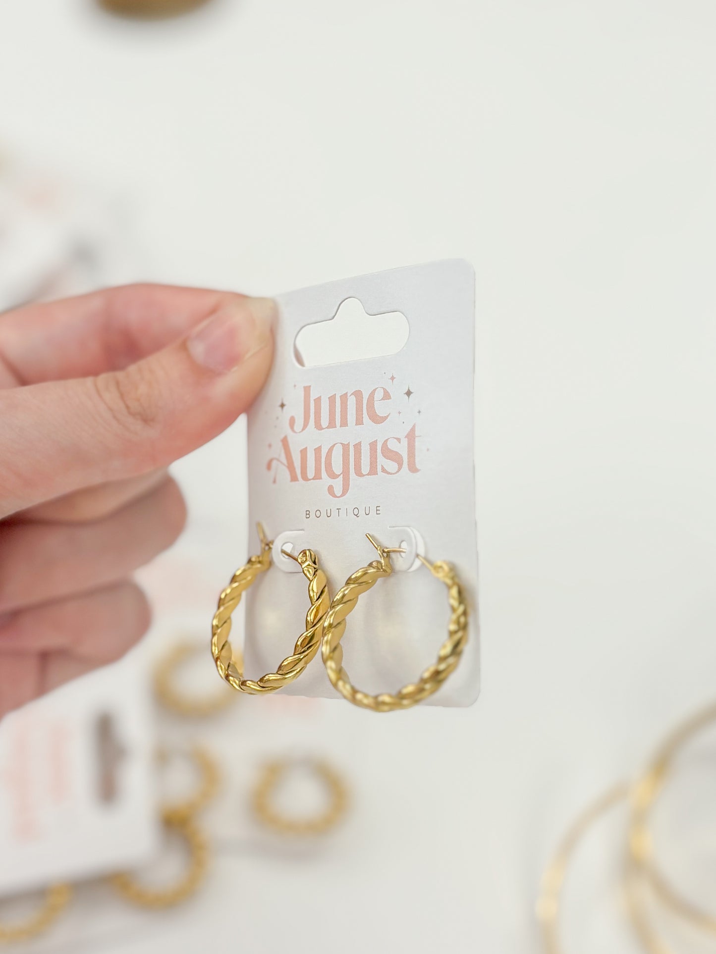 Non-Tarnish Twisted Hoops