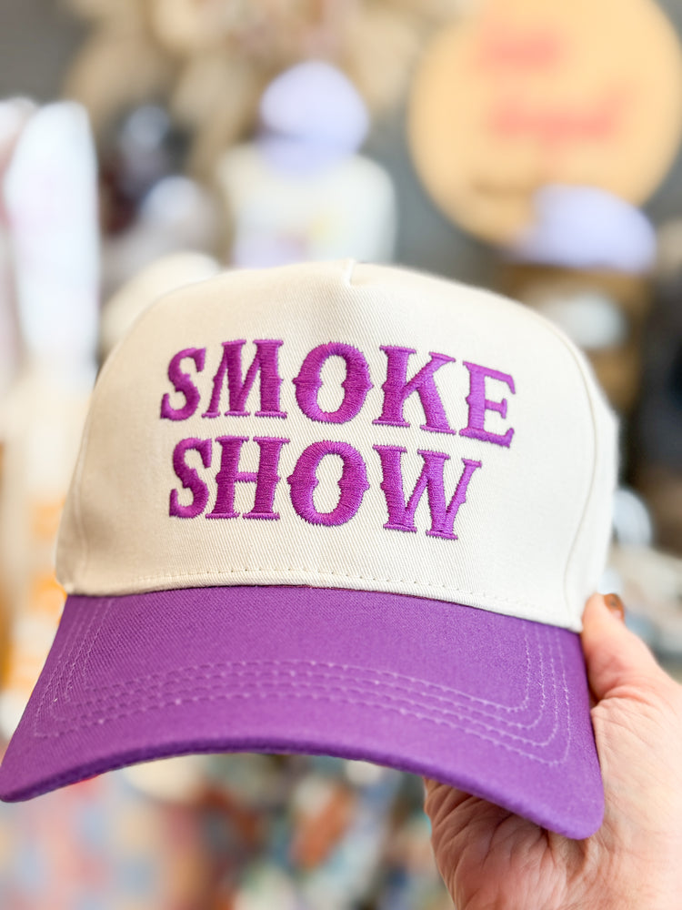 Smoke Show Canvas Hat-Purple