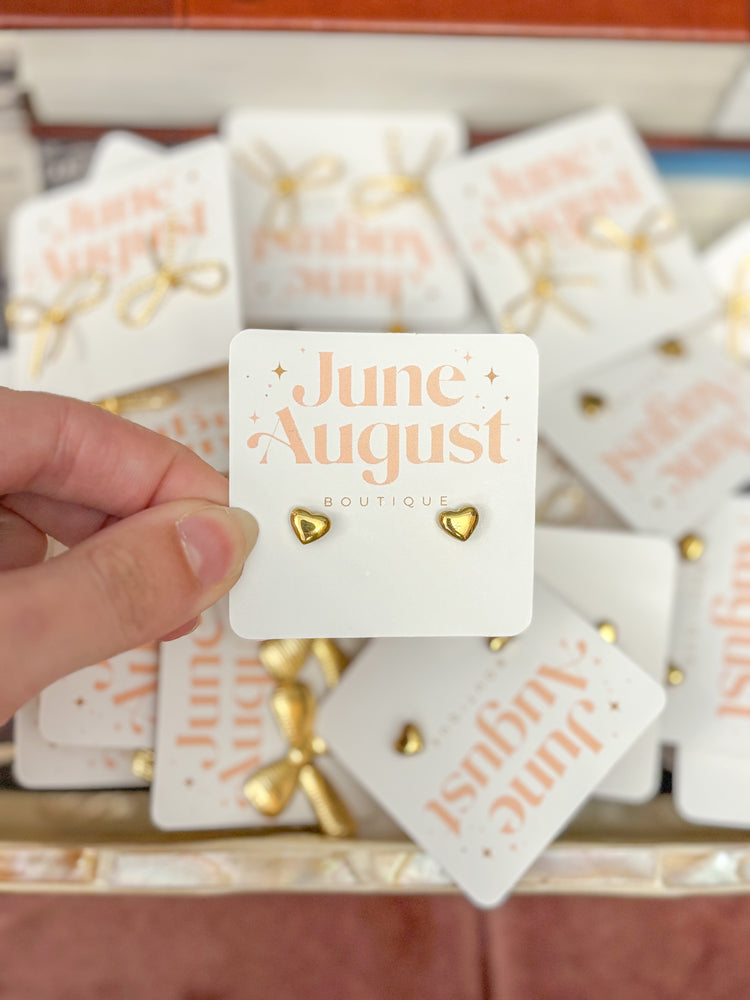 Non Tarnish Heart Studs