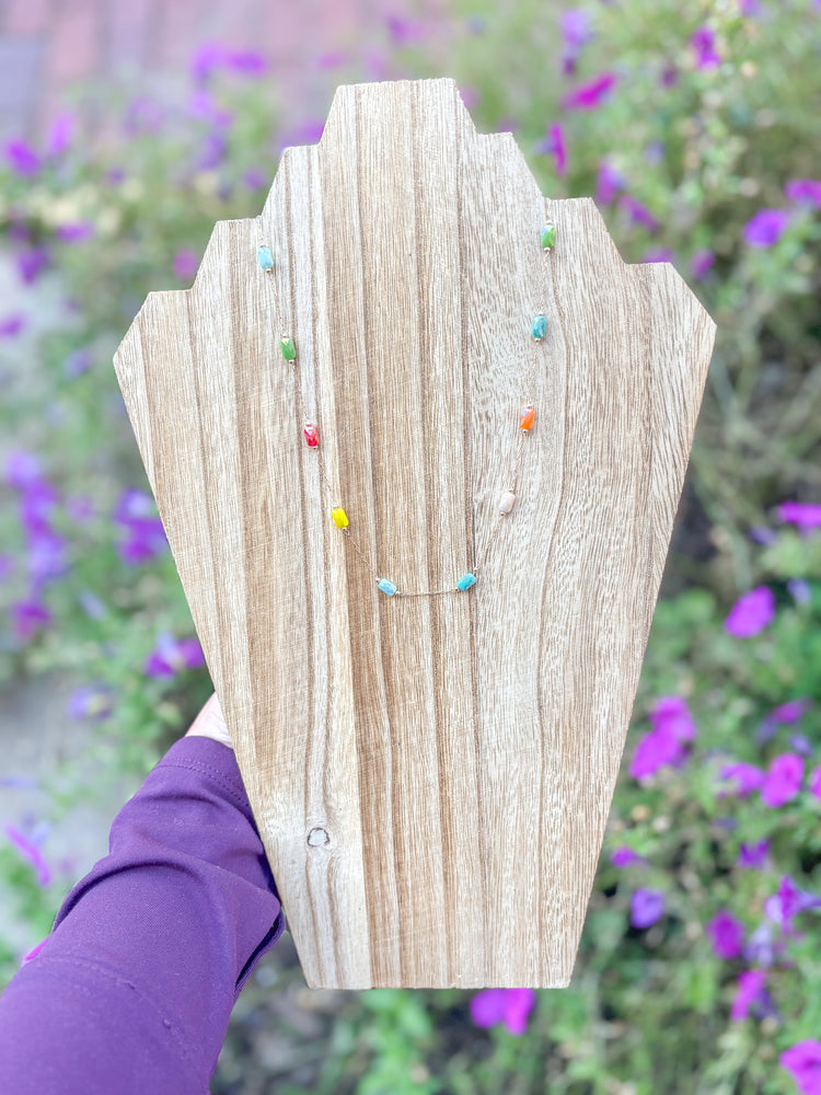 Non Tarnish Dainty Multicolor Necklace