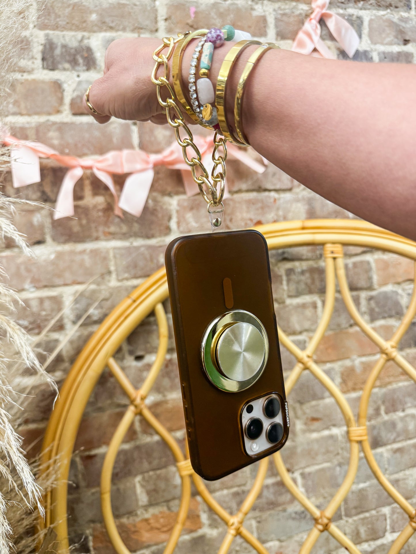 Gold Phone Wristlet