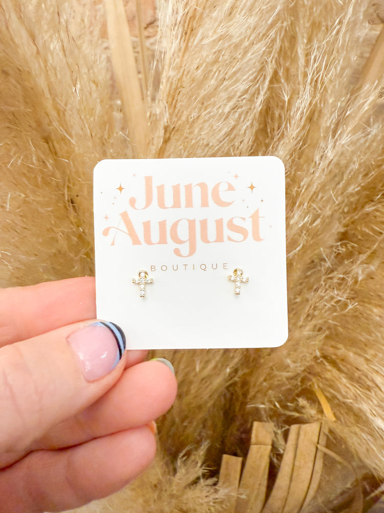 Non Tarnish Cross Studs