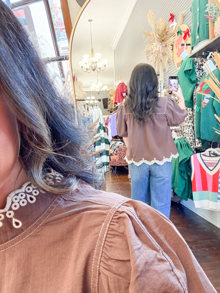 Avalyn Eyelet Detail Top