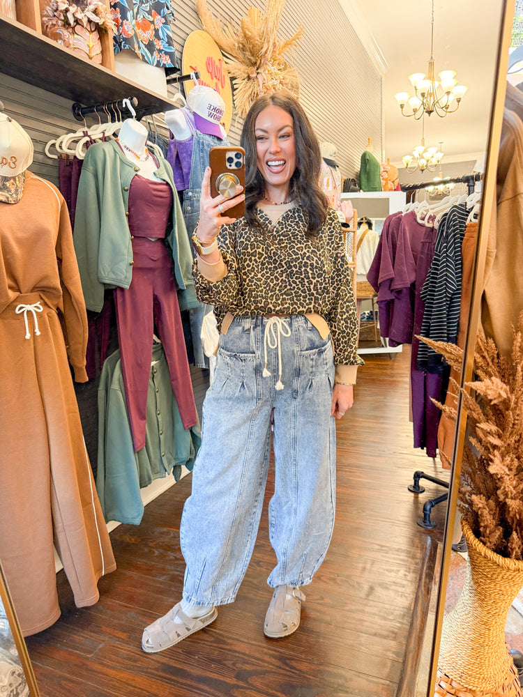 Lynlee Printed Sweatshirt-Leopard