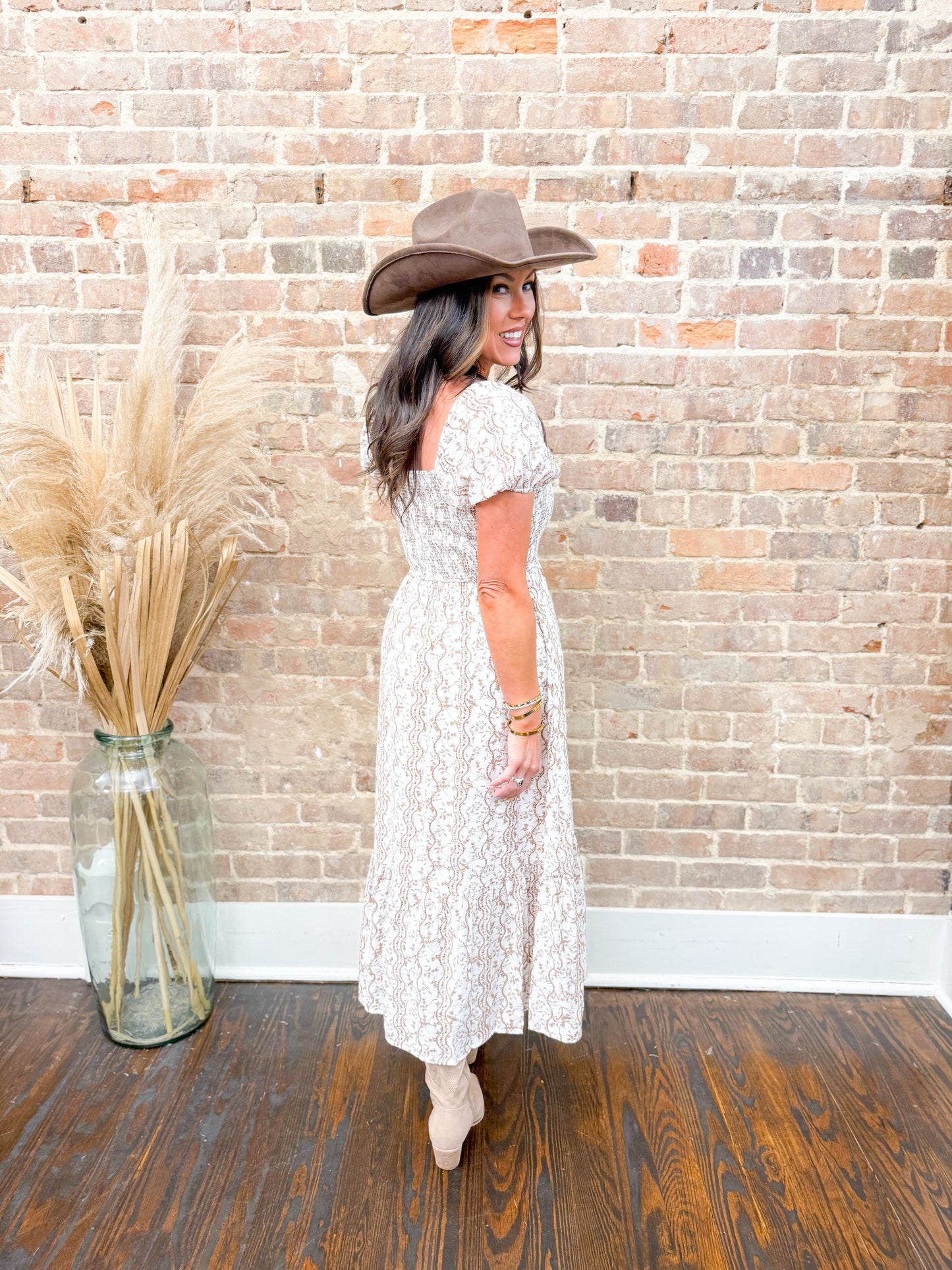 Lenny Floral Dress - Brown