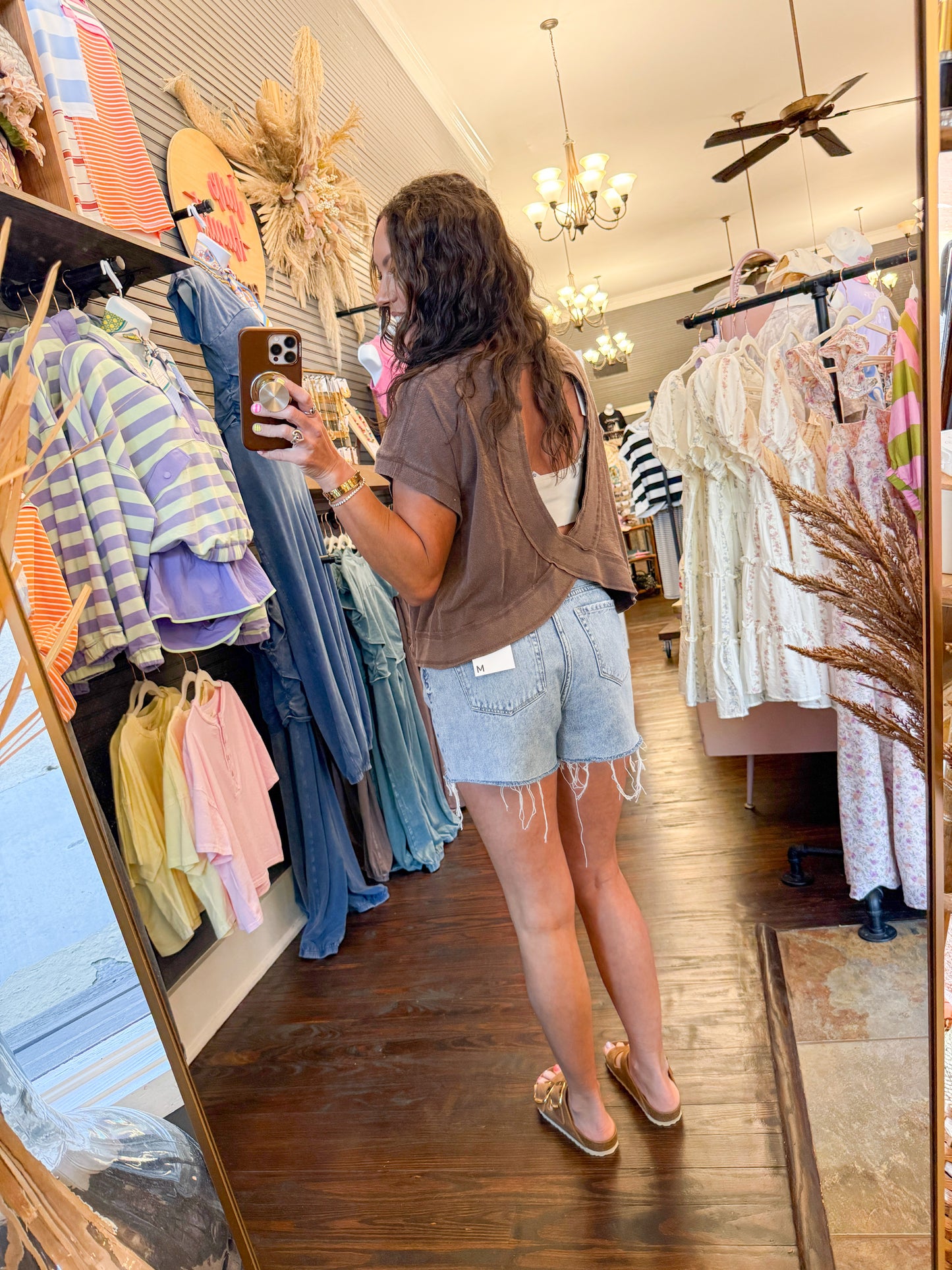 Piper Open Back Top-Brown