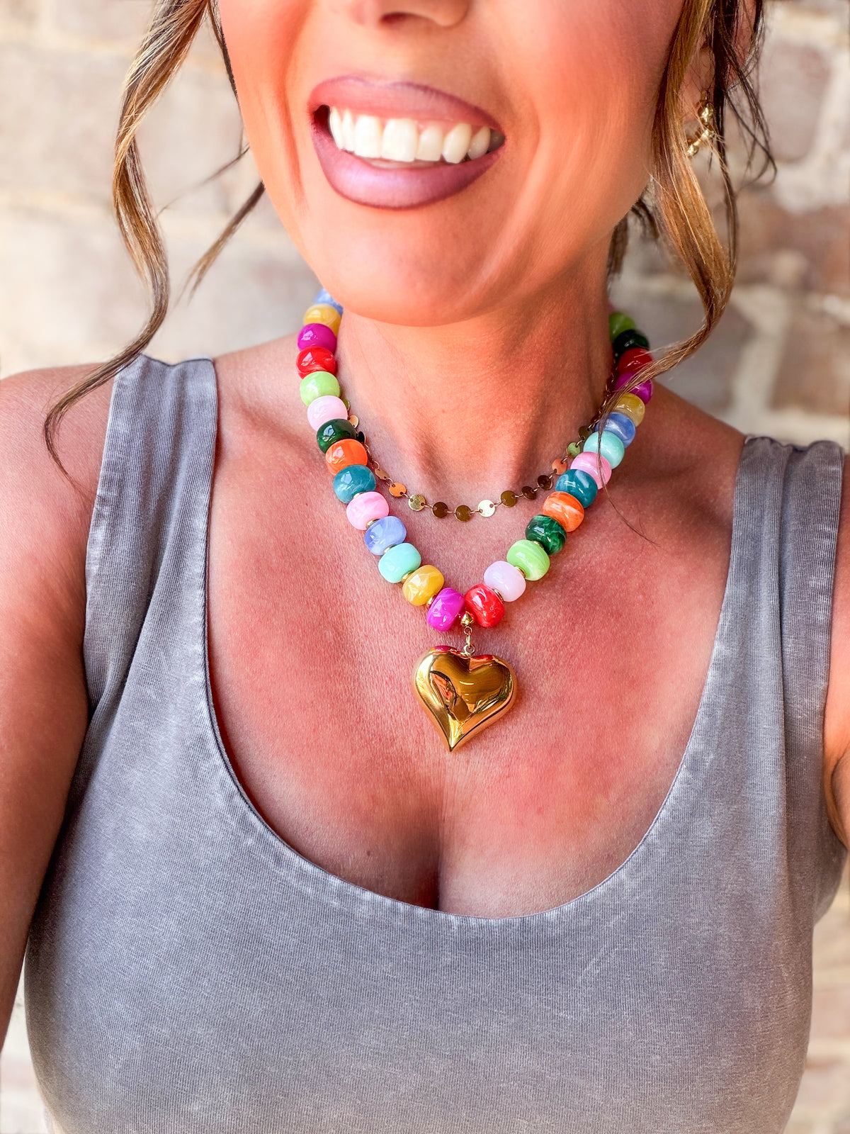 CS:Colorful Heart Necklace