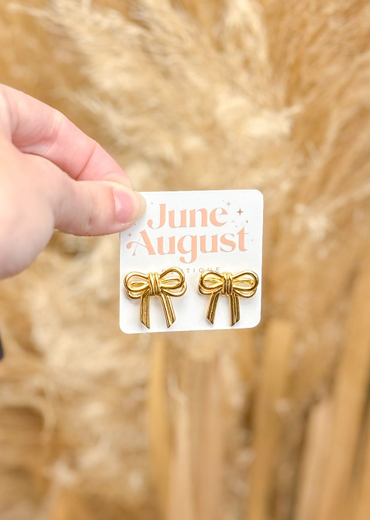 Non-Tarnish Double Bow Studs