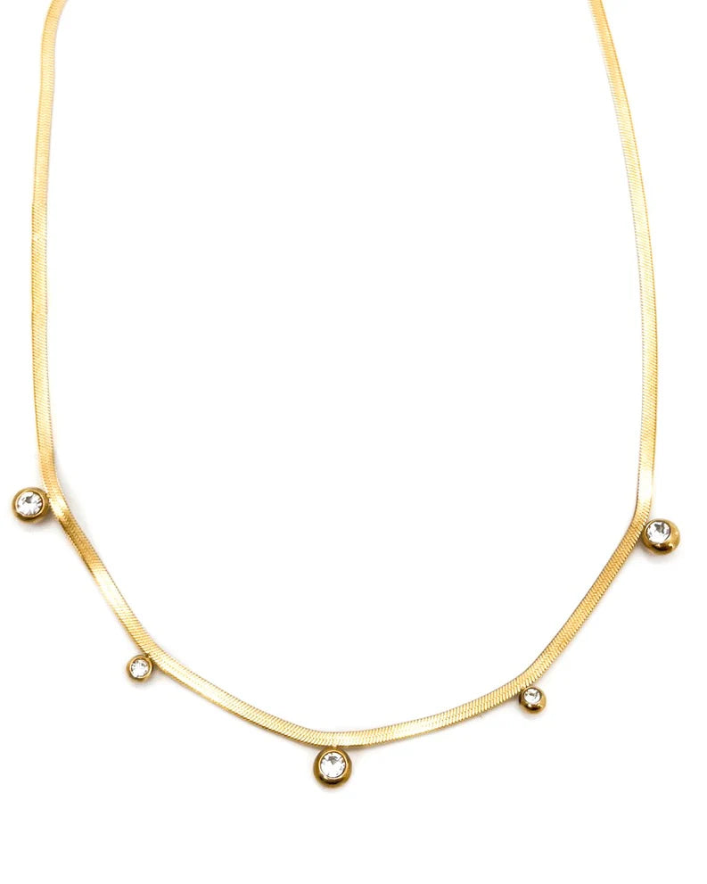 BelJoy-Cassi Herringbone Crystal Necklace