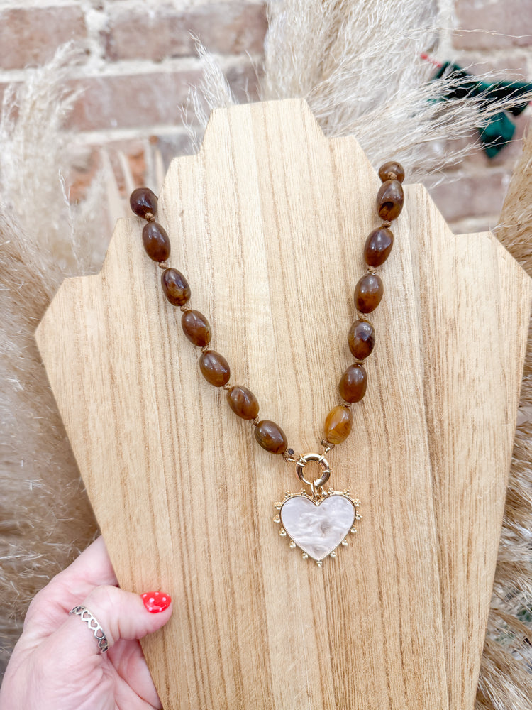 Beaded Heart Charm Necklaces