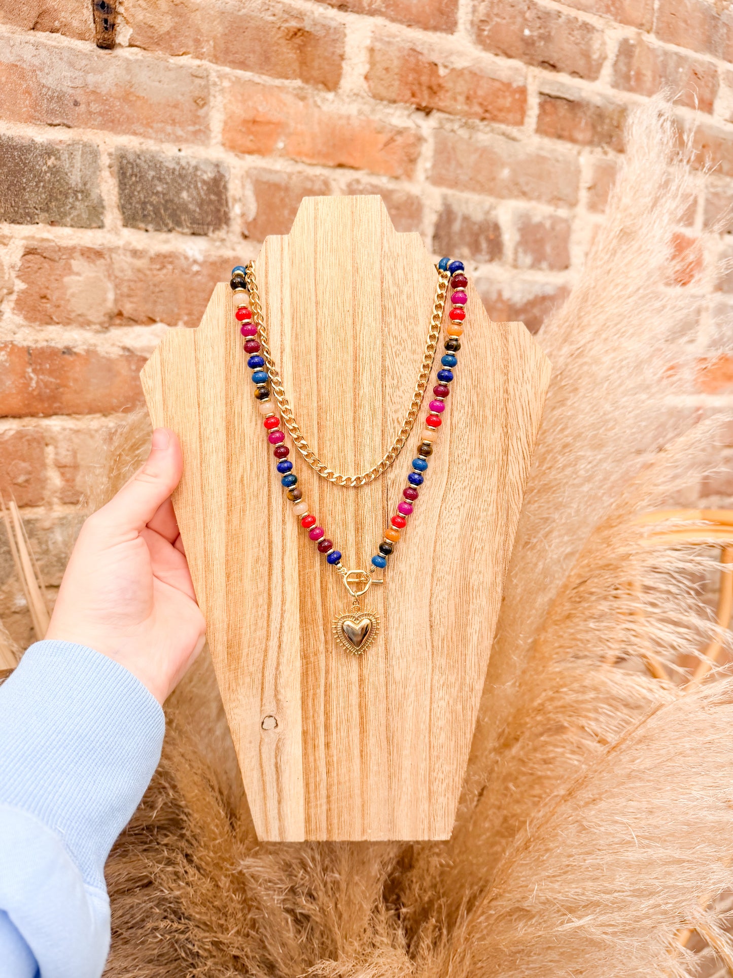 Millie Beaded Heart Necklace