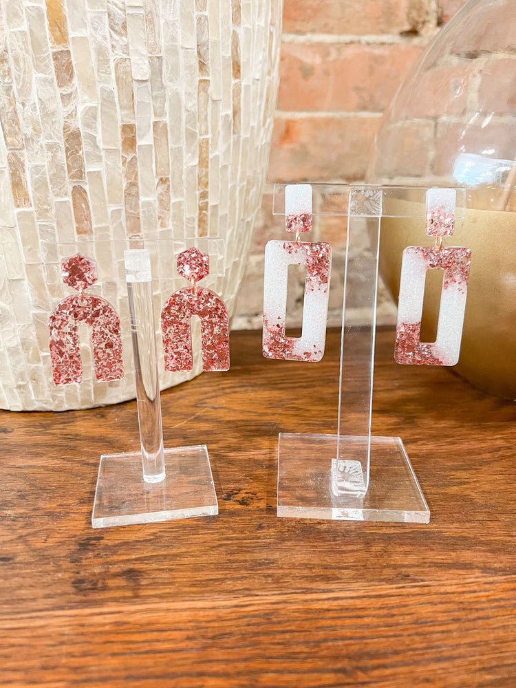 Claire Rose Gold Flake Rainbow Earrings