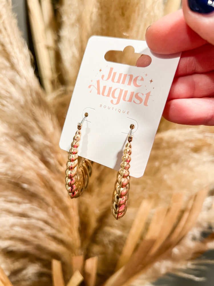 Gold Curvy Hoop Earrings
