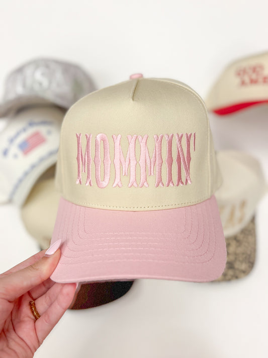Mommin' Trucker Hat-Pink
