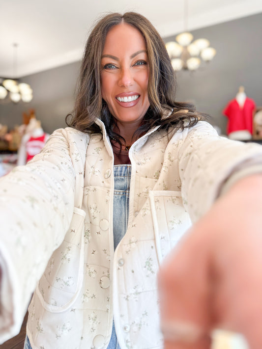 Maple Floral Jacket-Khaki